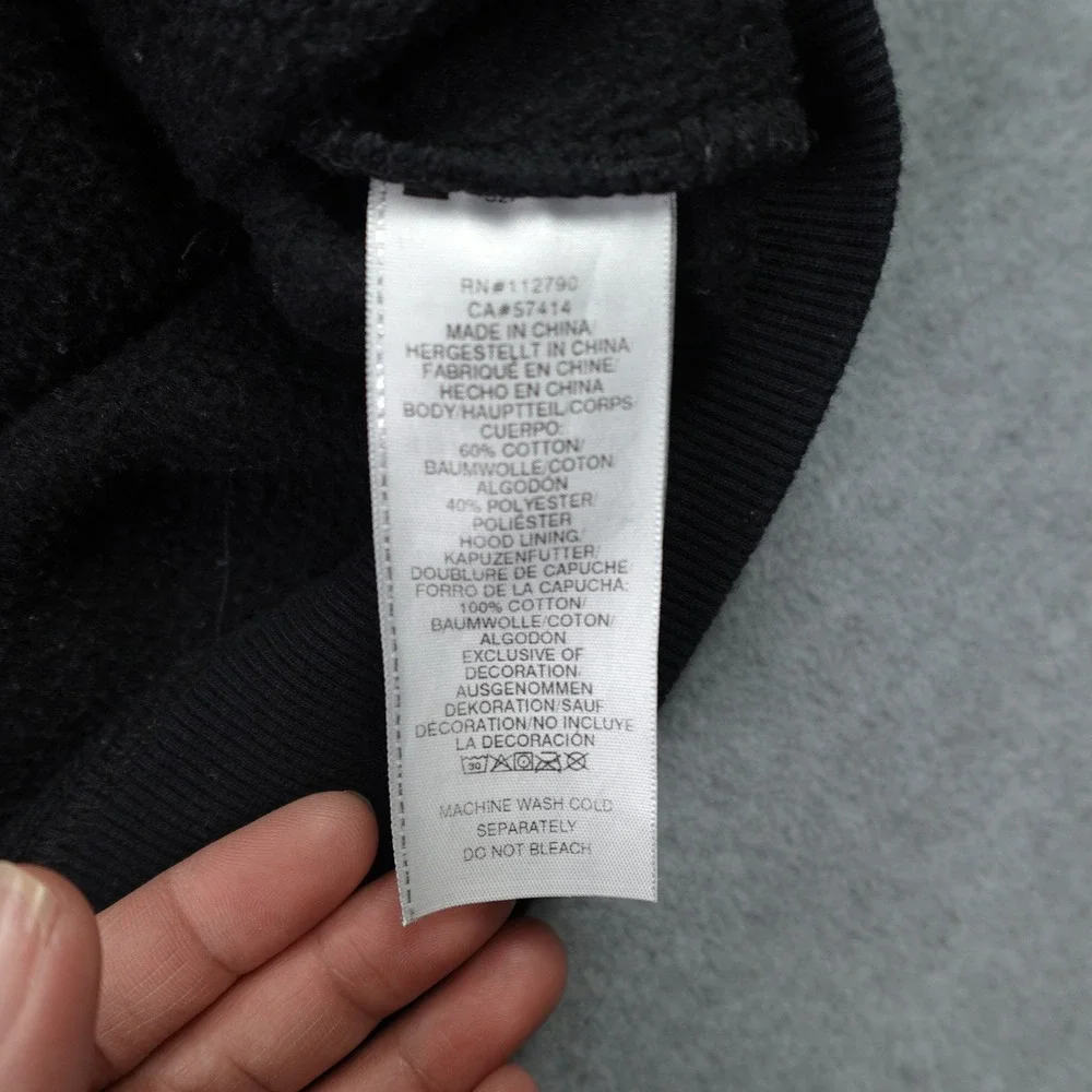 True‎ Religion Hoodie Mens Small Black Streetwear Spellout Sweatshirt